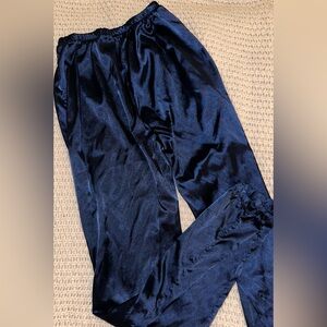 Deep blue silk pajama pants